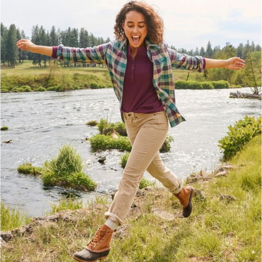 L.L Bean Womens BeanFlex Five-Pocket Corduroy Pants Mid-Rise Straight-Leg 10 M/T